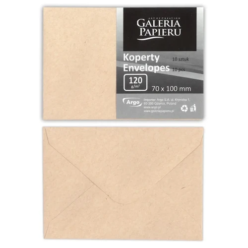 Koperta nature ciemnobeżowy beżowa [mm:] 70x100 Galeria Papieru (280421) 10 sztuk