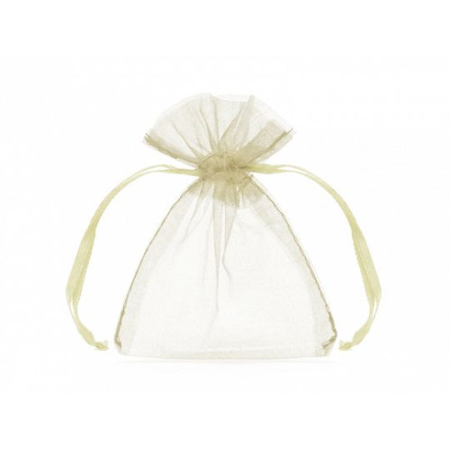 Organza Woreczki z organzy, kremowy, 10cm Partydeco (WRG5-079-10)