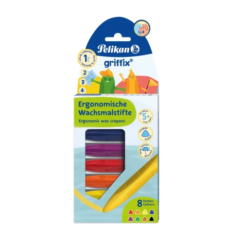 Kredki świecowe Griffix 700832 8 kol. Pelikan (300000361)