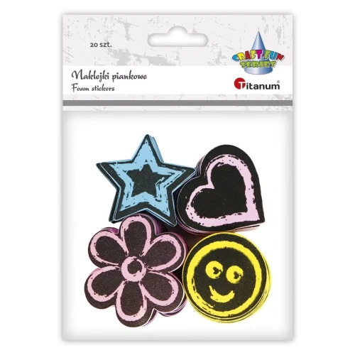 Naklejka (nalepka) Craft-Fun Series piankowe serce,kwiat,gwiazda,koło Titanum (7503)