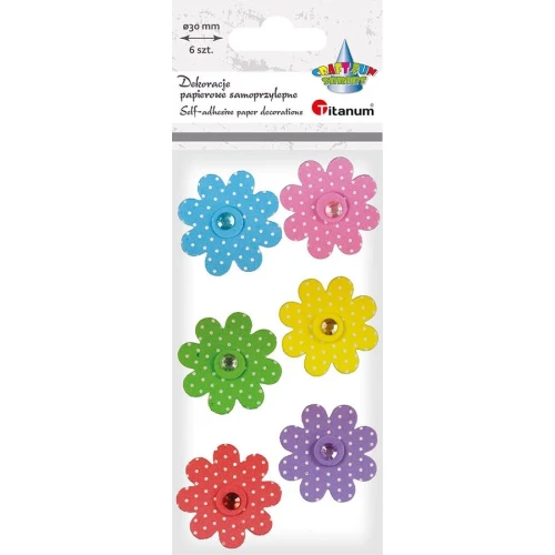 Naklejka (nalepka) Craft-Fun Series piankowe kwiaty z kryształkiem Titanum (5052B)