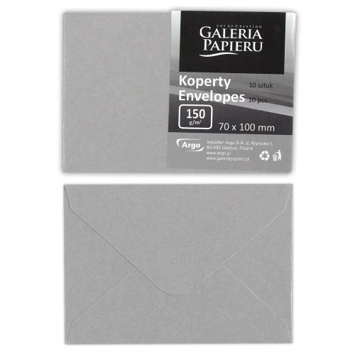 Koperta pearl jasnosrebrny srebrna [mm:] 70x100 Galeria Papieru (280440) 10 sztuk
