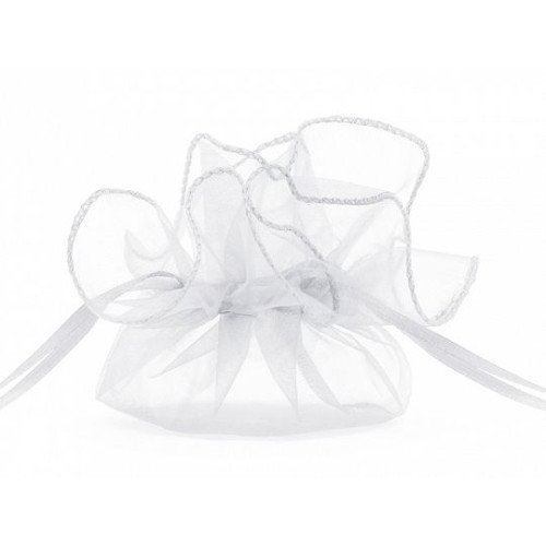 Organza Woreczki z organzy, biały, 25cm biały Partydeco (WRG6-008-10)
