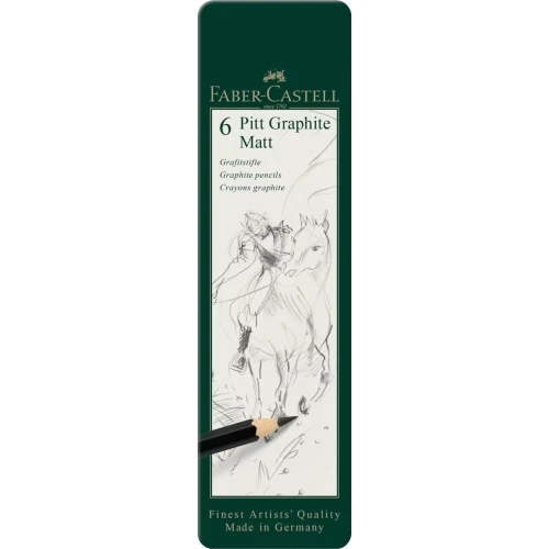 Ołówek artystyczny Pitt Graphite Matt 6 szt (różne) Faber Castell (115207 FC)