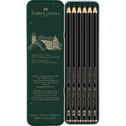 Ołówek artystyczny Pitt Graphite Matt 6 szt (różne) Faber Castell (115207 FC)