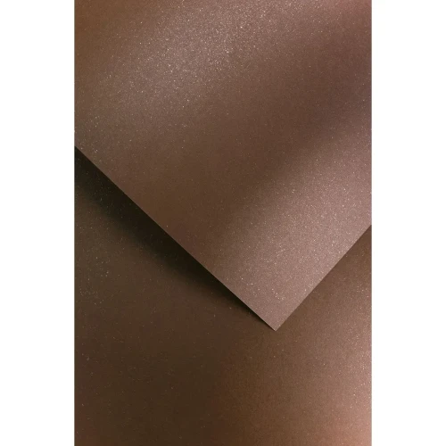 Papier ozdobny (wizytówkowy) A4 mika brązowy 240g Galeria Papieru (202718)