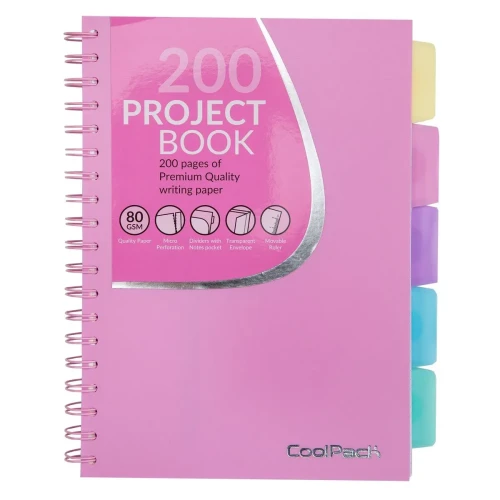 Kołozeszyt (kołonotatnik) A4 CoolPack pastel 80k. krata Patio (02879CP)