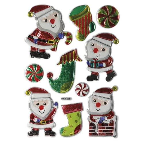 Naklejka (nalepka) Craft-Fun Series Boże Narodzenie Mikołaje, skarpety Titanum (MDM XMASS SNOWNAM)