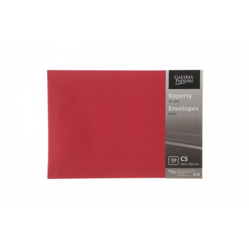 Koperta C5 pearl czerwony k czerwona Galeria Papieru (280638) 10 sztuk