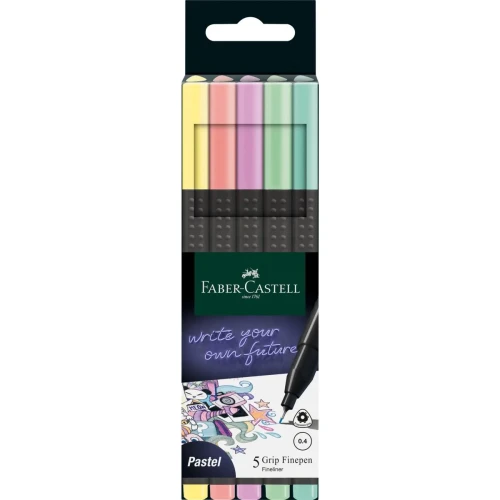 Cienkopis pastelowy wkład mix 0,4mm 5kol. Faber Castell (151602 FC)