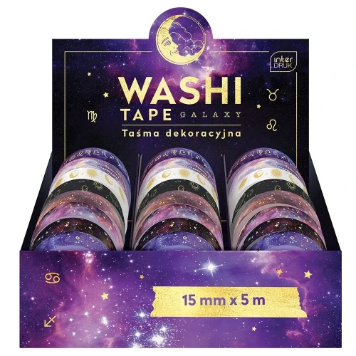 Taśma ozdobna taśma samoprzylepna GALAXY  5M 15x5 [mm x m] mix Interdruk (5902277325907)