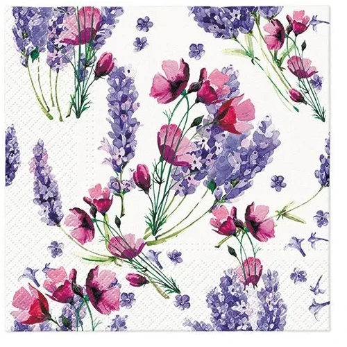 Serwetki Lunch Lavender mix nadruk bibuła [mm:] 330x330 Paw (SDL137000)