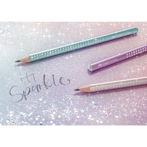 Ołówek Jumbo Sparkle metallic fioletowy B Faber Castell (111663 FC)