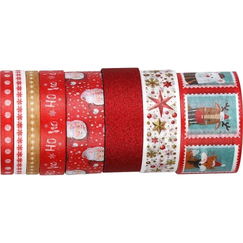 Taśma ozdobna Craft-Fun Series XMAS Washi tape mix Titanum (23RL0103-3)