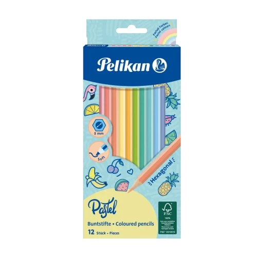 Kredki ołówkowe pastell 701143 12 kol. Pelikan (300001201)