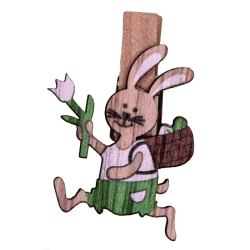 Ozdoba drewniana Craft-Fun Series klamerki króliki z koszykiem Titanum (2324040)