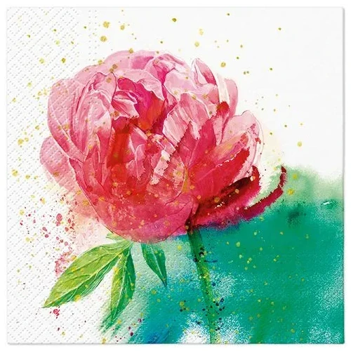 Serwetki Lunch Peony Watercolor mix nadruk bibuła [mm:] 330x330 Paw (SDL143500)