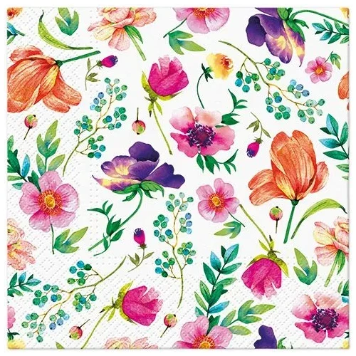 Serwetki Lunch Flower Arrangement mix nadruk bibuła [mm:] 330x330 Paw (SDL143100)