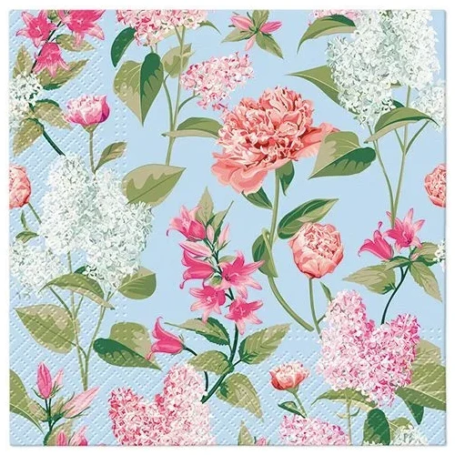Serwetki Lunch Lilac with peonies mix nadruk bibuła [mm:] 330x330 Paw (SDL137500)