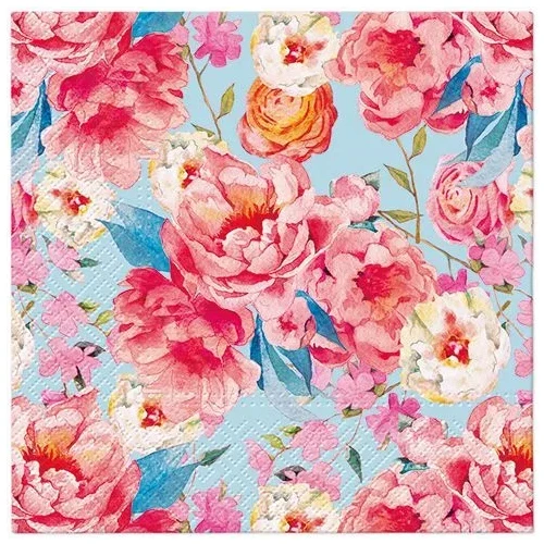 Serwetki Lunch Rose Gloriette mix nadruk 100% celuloza [mm:] 330x330 Paw (SDL138300)