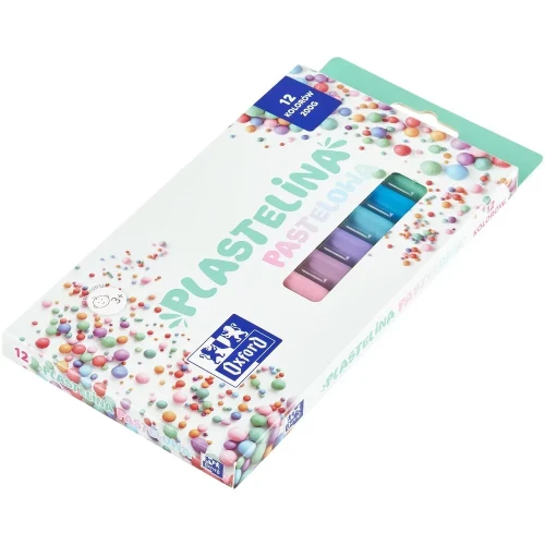 Plastelina 12 kol. pastelowa mix 200g Oxford (400178108)