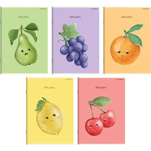 Zeszyt A5 HAPPY FRUITS 32k. 70g linia kolor Top 2000 (400183796)