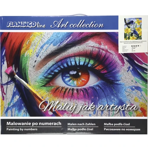 Zestaw kreatywny Malowanie po numerach 40x50cm Ptaszki na żonkilach Flamingo Line (FSY689)