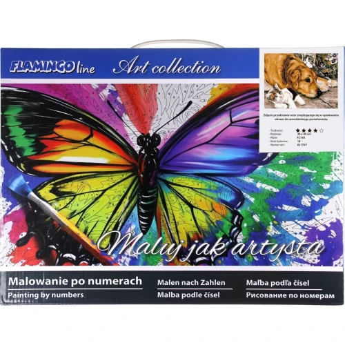 Zestaw kreatywny Malowanie po numerach 30x40cm Pies i koty Flamingo Line (FC165)