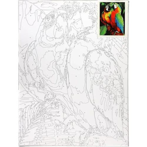 Zestaw kreatywny Malowanie po numerach 30x40cm Papugi Flamingo Line (FSY287)
