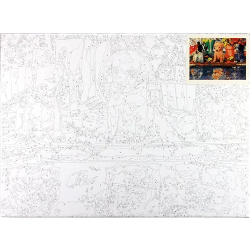 Zestaw kreatywny Malowanie po numerach 30x40cm Szczenięta Flamingo Line (FSY79)