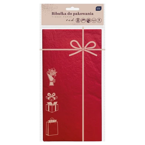 Papier pakowy Bibułka czerwony 5902277345561 [mm:] 700x500 Interdruk (50x70cm)