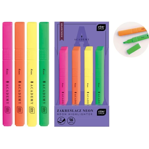 Zakreślacz neonowe 5902277350381 wkład mix 1,0-3,0mm Interdruk (4KOL)