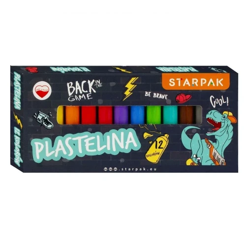 Plastelina 12 kol. dINO mix Starpak (536883)