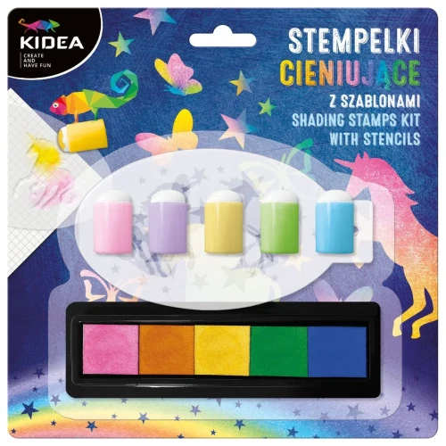Zestaw kreatywny Kidea STEMPELKI CIENIUJĄCE Z SZABLONAMI Derform (SCSKA)