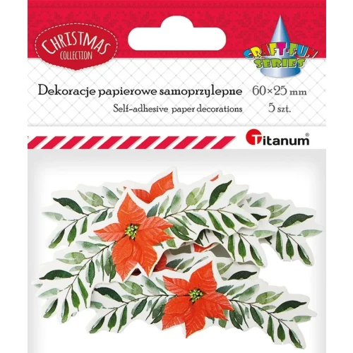 Ozdoba papierowa Craft-Fun Series girlanda z poinsecją Titanum (5szt/6x2,5cm)