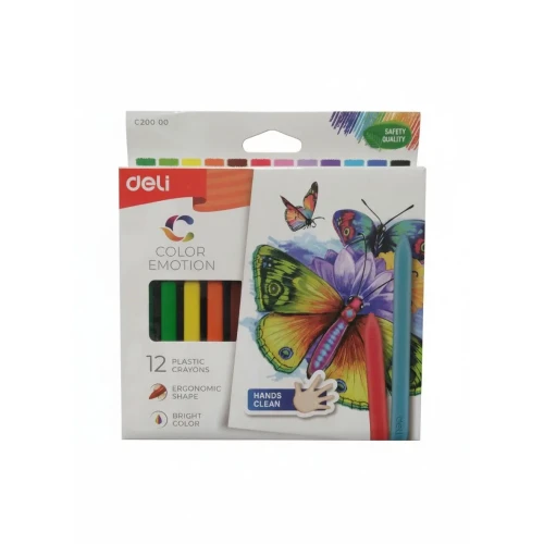 Kredki świecowe COLOR EMOTION 12 KOLORÓW trójkątne 12 kol. Deli (EC20000)