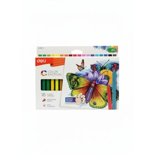 Kredki świecowe COLOR EMOTION 18 KOLORÓW trójkątne 18 kol. Deli (EC20010)