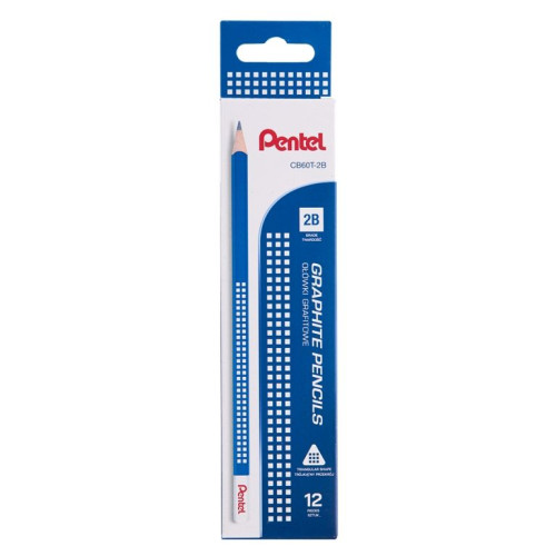 Ołówek trójkątny drewniany 2B Pentel (CB60T-2B)