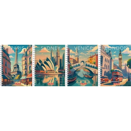 Kołozeszyt (kołonotatnik) B5 Retro City 100k. 70g krata Herlitz (400196852)