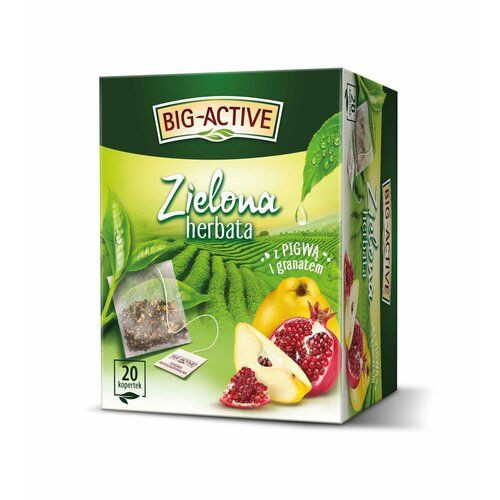 Herbata zielona pigwa z granatem 20 saszetek Big Active