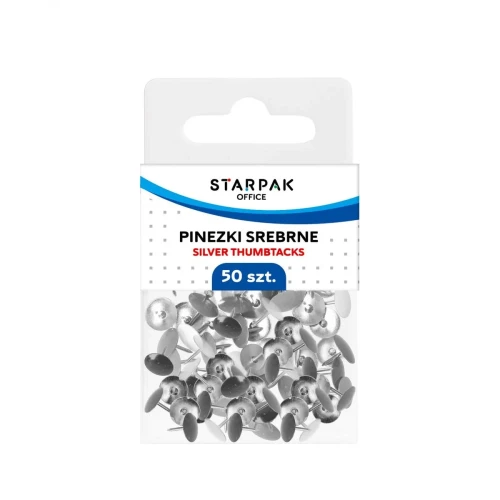 Pinezki kolor: srebrny 50 szt Starpak (559660)
