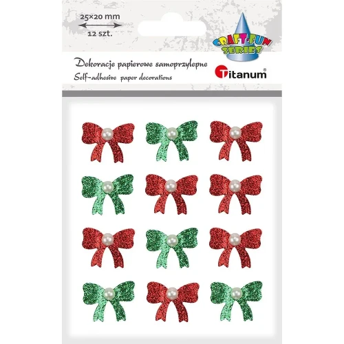Ozdoba papierowa Craft-Fun Series Kokardki z kryształkiem Titanum (DIY-XM(501))