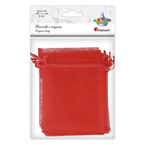 Organza Craft-Fun Series Woreczki z organzy czerwone Titanum (25BJ033127-6)