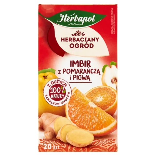 Herbata Herbaciany Ogród owocowo-ziołowa imbir z pomarańczą i pigwą 20 saszetek Herbapol