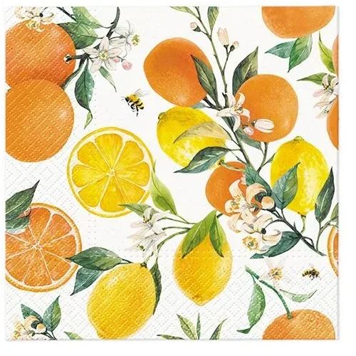 Serwetki Lunch Citrus with bees różne celuloza [mm:] 330x330 Paw (SDL135700)