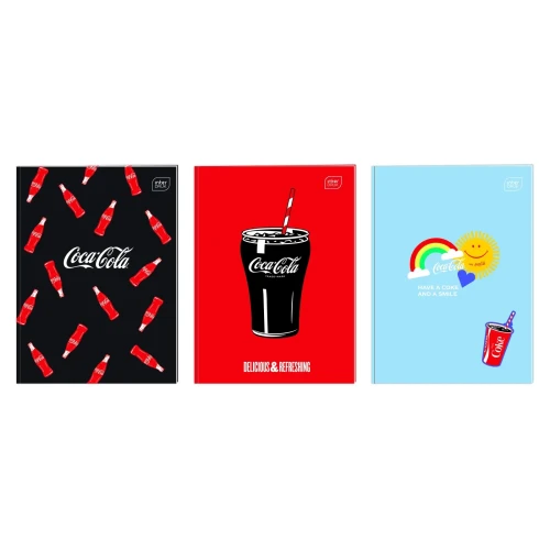 Zeszyt A5 COCA COLA MAT+UV 32k. 70g trzy linie Interdruk