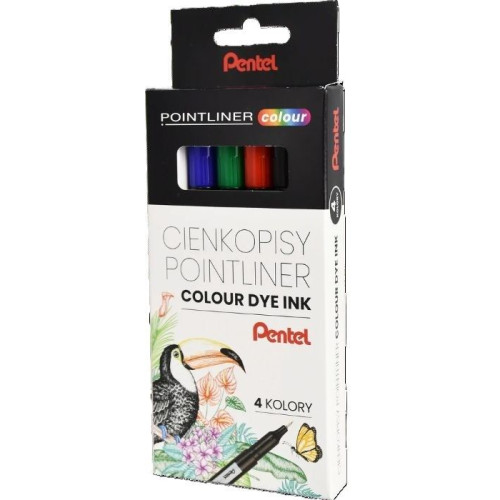Cienkopis POINTLINER COLOUR wkład mix 0,4mm 4kol. Pentel (S40-ST4PL)