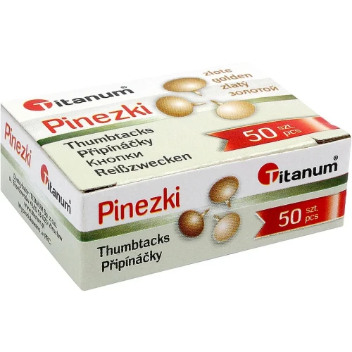 Pinezki kolor: złoty 50 szt Titanum