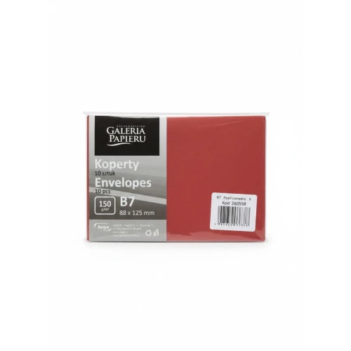 Koperta B7 pearl czerwony czerwona Galeria Papieru (280588) 10 sztuk