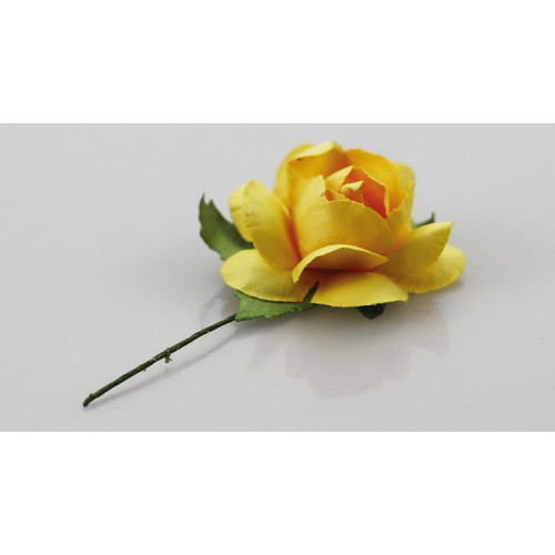 Ozdoba papierowa Craft-Fun Series róże na druciku Titanum (25YX0902-12- yellow)